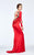 Tarik Ediz - Embellished Long Sleeve Dress 93105 in Red