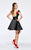 Tarik Ediz - 93106 Cap Sleeve Rosette Bustier Dress In Black