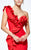 Tarik Ediz One Shoulder Ruffled Sheath Evening Gown 93110 In Red