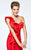 Tarik Ediz One Shoulder Ruffled Sheath Evening Gown 93110 In Red