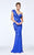 Tarik Ediz - Luxurious One Shoulder Ruffle Evening Gown 93110 in Blue