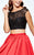 Tarik Ediz - 93111 Two-Piece Rosette Appliqued Cutout Dress In Red and Black