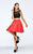 Tarik Ediz - 93111 Two-Piece Rosette Appliqued Cutout Dress In Red and Black