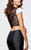 Tarik Ediz - 93113 Short Sleeve Contrast Mermaid Gown In Black and White