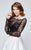 Tarik Ediz - Sheer Lace Taffeta Long Dress 93114 in Black and White