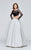 Tarik Ediz - Sheer Lace Taffeta Long Dress 93114 in Black and White