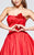 Tarik Ediz - Jeweled Straight Neck Ballgown 93121 in Red