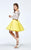 Tarik Ediz - Two-Piece Illusion Bateau Neck Dress 93136 in Yellow and White