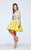 Tarik Ediz - Two-Piece Illusion Bateau Neck Dress 93136 in Yellow and White