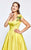 Tarik Ediz - Scoop Neck Ballgown 93141 in Yellow