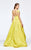 Tarik Ediz - Scoop Neck Ballgown 93141 in Yellow
