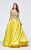 Tarik Ediz - Floral Illusion Jewel Neck Dress 93143 in Yellow