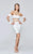 Tarik Ediz - Short Striped Cut out Dress 93146 in White