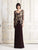 Daymor Couture - 765 Floral Embroidered Illusion Evening Dress In Purple and Gold
