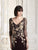 Daymor Couture - 765 Floral Embroidered Illusion Evening Dress In Purple and Gold