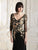 Daymor Couture - 765 Floral Embroidered Illusion Evening Dress In Black and Gold