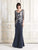 Alexander by Daymor - 765 Floral Embroidered Illusion Evening Dress In Gray and Silver