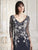 Alexander by Daymor - 765 Floral Embroidered Illusion Evening Dress In Gray and Silver