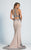Dave & Johnny - A4415 Illusion Jewel Lace Sheath Gown in Neutral