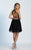 Dave & Johnny - A4438 Two Piece Floral Halter Cocktail Dress in Black