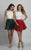 Dave & Johnny - A4524 Two-Piece Scalloped Lace A-Line Dress in Green and Red