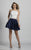 Dave & Johnny - A4524 Two-Piece Scalloped Lace A-Line Dress in White and Blue