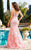 MNM Couture - 7662W Embellished Plunging V Neck Trumpet Gown In Pink