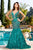 MNM Couture - 7662W Embellished Plunging V Neck Trumpet Gown In Blue