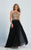 Dave & Johnny - A5011W Gilded Applique Cutout Bodice Gown in Black