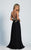 Dave & Johnny - A5011W Gilded Applique Cutout Bodice Gown in Black