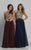 Dave & Johnny - A5011W Gilded Applique Cutout Bodice Gown in Red and Blue