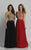 Dave & Johnny - A5011W Gilded Applique Cutout Bodice Gown in Black and Red