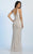 Dave & Johnny - A5022 Scalloped Plunging V-Neck Lace Gown in White