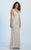 Dave & Johnny - A5022 Scalloped Plunging V-Neck Lace Gown in White