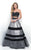 Blush - Embellished Two Piece Strapless Ballgown 5616 in Black and Gray