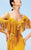 MNM Couture - 2347 Embellished Cold Shoulder Fringed Evening Gown in Yellow