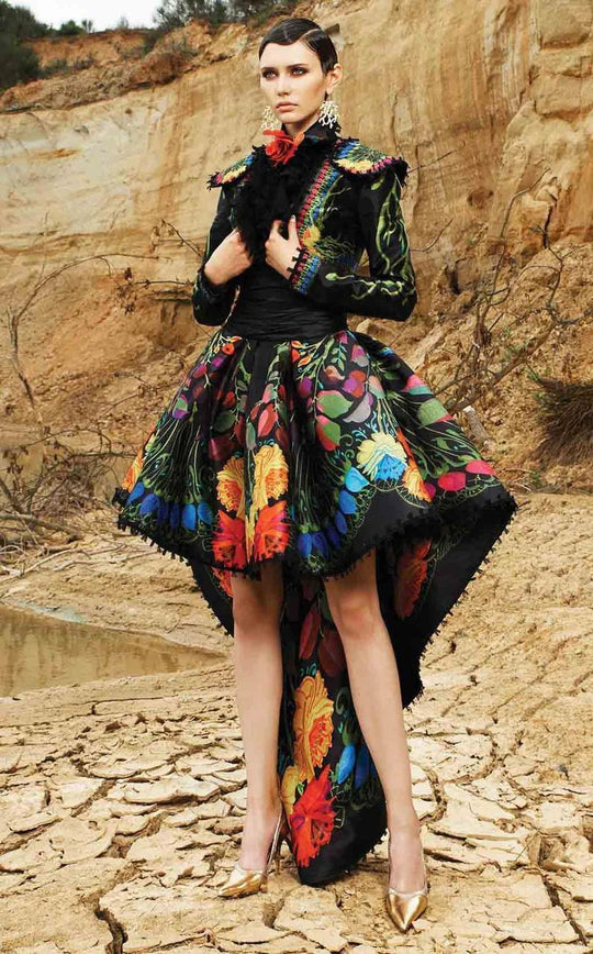 MNM Couture - 2355 Fantasy Floral Cocktail Dress with Bolero Jacket in Multi-color