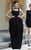 MNM Couture - Embellished Bateau Sheath Dress N0120 in Black