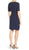 Adrianna Papell - AP1D100811 Short Sleeve V-neck Sheath Dress In Blue