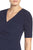 Adrianna Papell - AP1D100811 Short Sleeve V-neck Sheath Dress In Blue