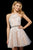 Sherri Hill - 53153 Embroidered Halter Neck Short A-line Dress In White and Neutral