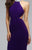 Bejeweled High Halter Chiffon Evening Gown with Side Cut-outs 7700