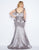 Mac Duggal - 77003F Sheer Neck Glossy Mermaid Gown In Gray and Silver