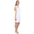 Sue Wong - Embroidered Cap Sleeve Scoop Neck Chiffon A-line Dress in White