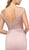Cinderella Divine - 770 Lace Bodice Stretch Knit Sheath Long Dress In Nude and Pink