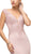 Cinderella Divine - 770 Lace Bodice Stretch Knit Sheath Long Dress In Nude and Pink