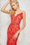 Angela and Alison - Full Lace Overlay Sheer Open Back Long Prom Dress 771018 in Red