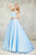 Angela and Alison - Halterstap Style Long Satin Ball Gown 771024 in Blue