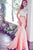 Angela and Alison - Two-Piece Embellished Long Evening with Ruffle Train 771025 in White and Pink