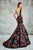 Angela & Alison Floral Print V-Neck Cutout Illusion Long Evening Gown 771030 - 1 pc Black/Floral In Size 4 Available in Black and Floral